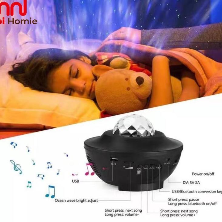 Paket Terbaru [HH] LAMPU TIDUR PROYEKTOR LANGIT MALAM BERBINTANG GALAXY DENGAN SPEAKER / PROJECTOR LIGHT 2 IN 1