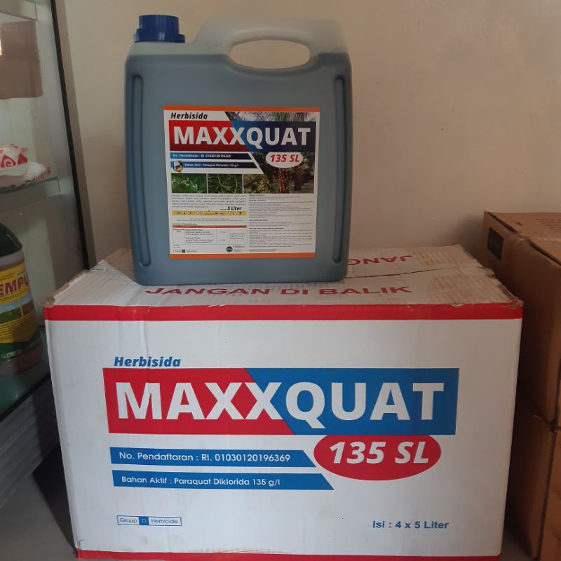 maxxquat 135sl  5 liter  herbisida obat  rumput murah