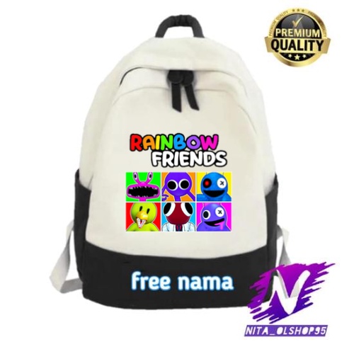 tas ransel sekolah anak rainbow friends bisa custom tambah nama