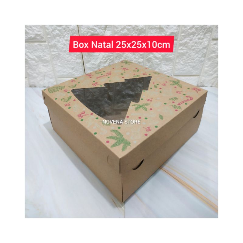 

BOX NATAL 25X25X10CM KOTAK DUS HAMPERS MERRY CHRISTMAS KRAFT