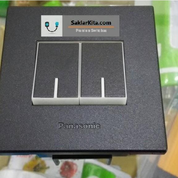 Terbaik Panasonic Black Saklar 2 Gang Fluorescence