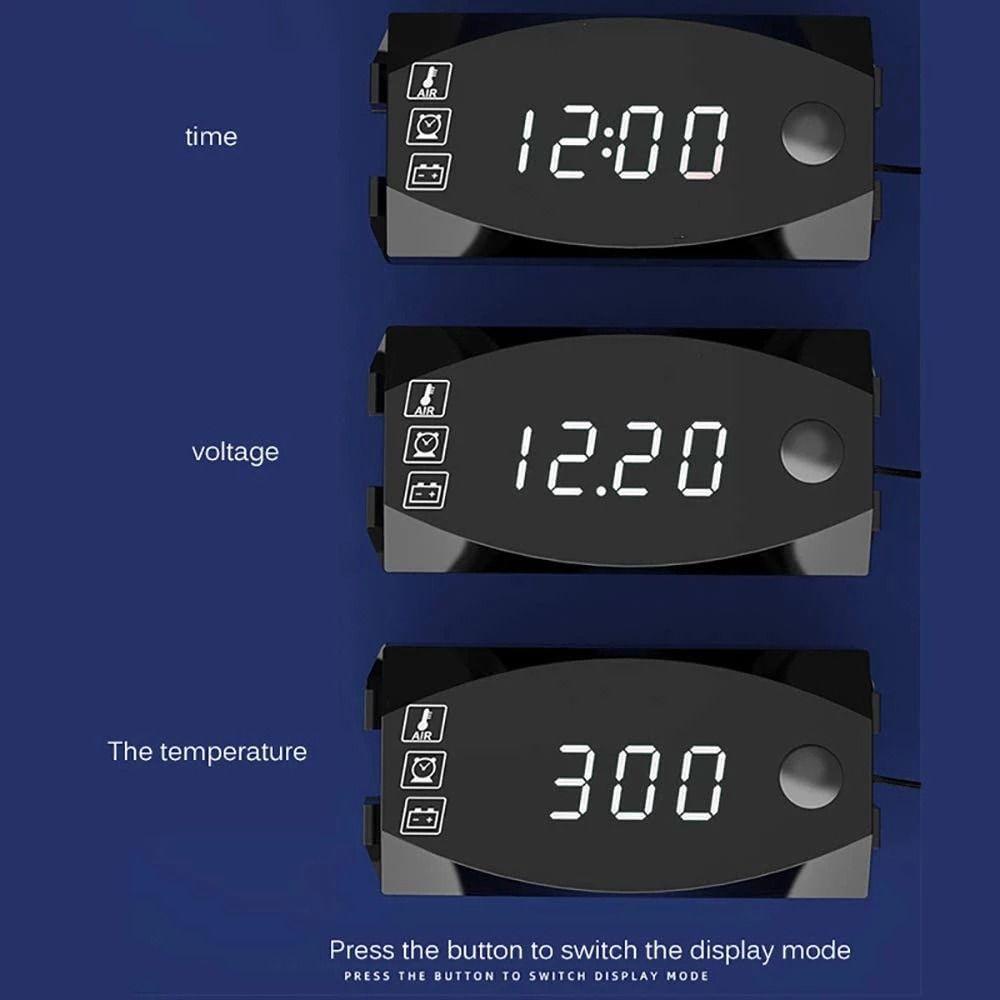 Top Jam Waktu Digital Presisi Tinggi Anti Air IP67 Untuk Motor Skuter Mobil Perahu Voltmeter