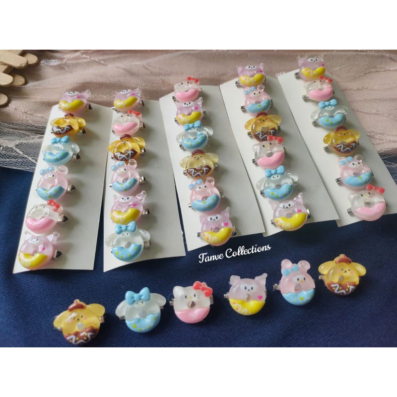 

Set isi 6 pin fancy bening karakter donat