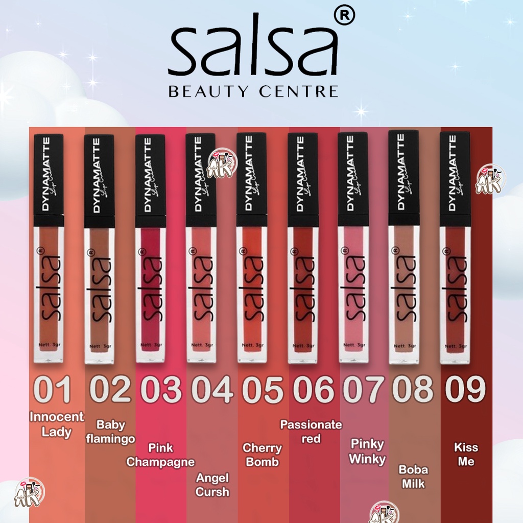 SALSA DYNAMATTE LIP CREAM READY 1-9 SHADE / SALSA LEM BULU MATA / LIP SERUM TINTED / SERUM EYELASH &amp; EYEBROW