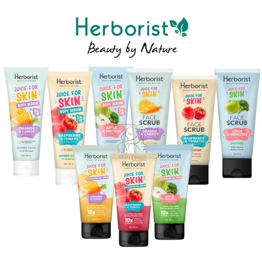 Herborist Juice For Skin Series Body Serum Exfoliating Gel Scrub Face Scrub 60gr BPOM