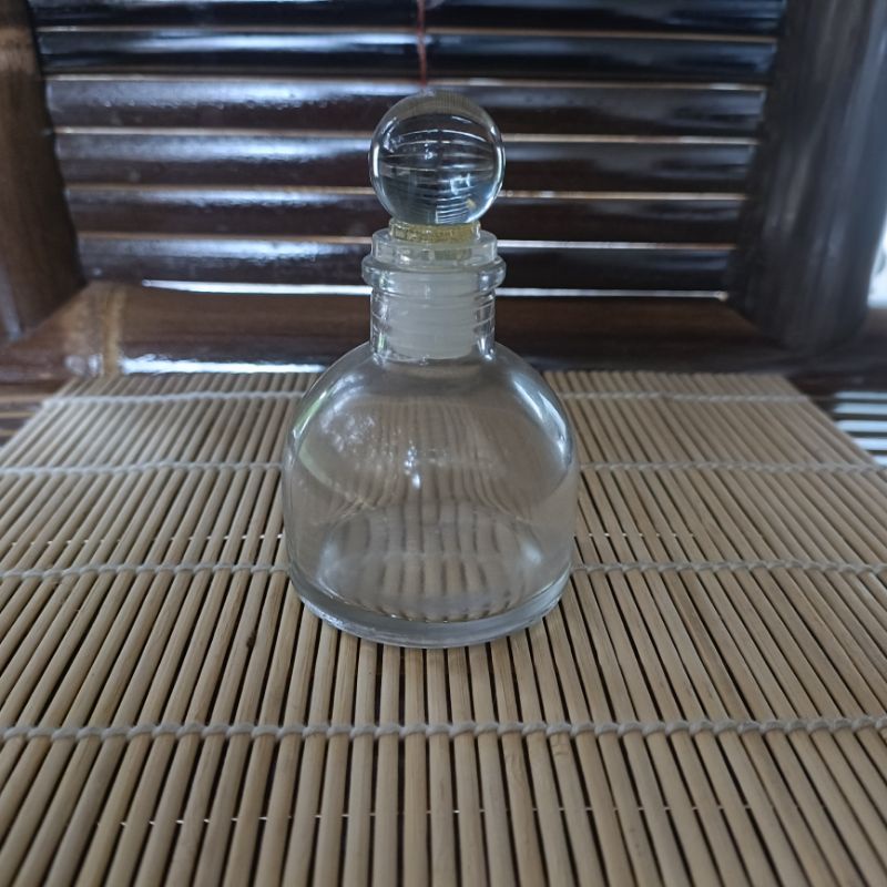 Botol reed diffuser 50ml Bulat tutup Kaca / botol bibit parfum