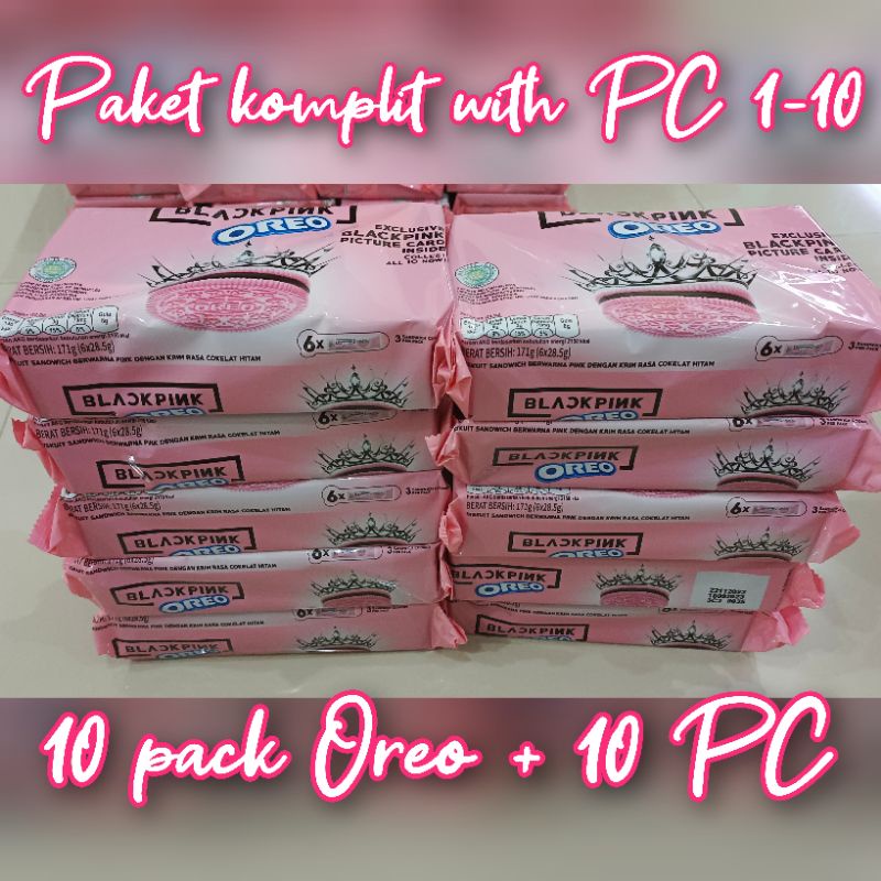 ready stock oreo x blackpink full set limited edition PC black pink oreo exclusive picture card insi