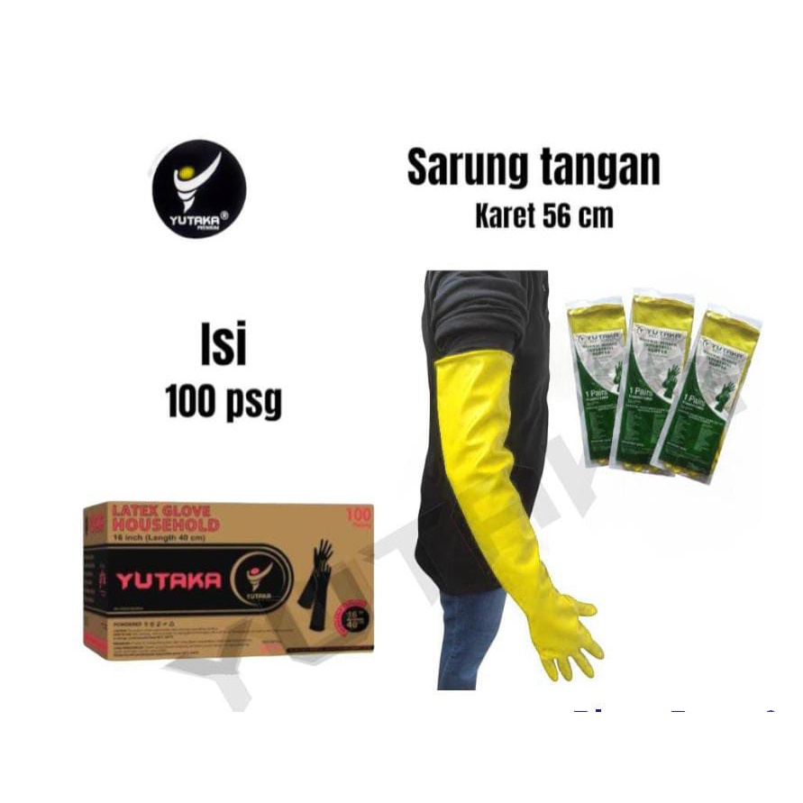 SARUNG TANGAN KARET 56 cm warna kuning  isi 100 psg murah/termurah SARUNG TANGAN KARET 56 cm warna kuning Minimum 100 psg