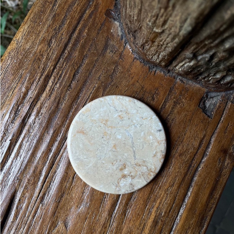 Premium Glossy White Marble (Marmer) Coaster - Tatakan Gelas