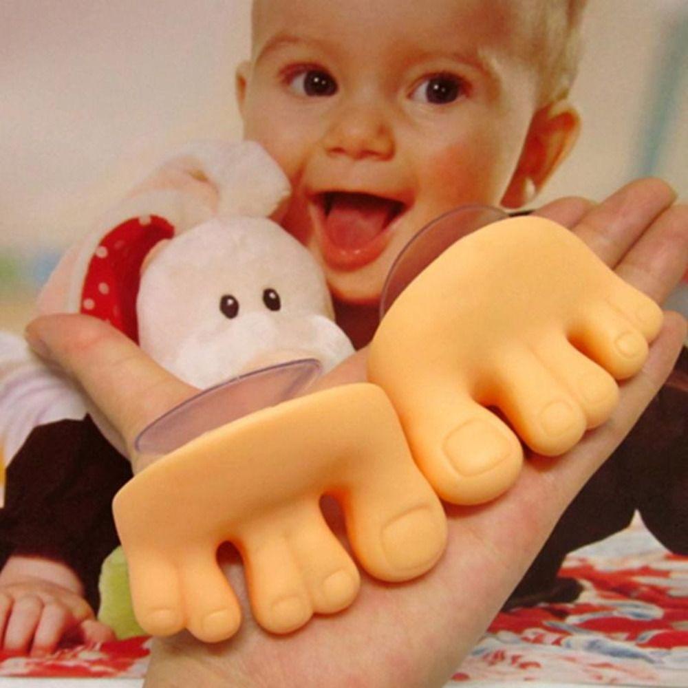 Solighter 1/2pcs Toes Suction Holder Lucu Dengan Sucke Home Dengan Suction Cup Toe Bentuk Kaki Holder