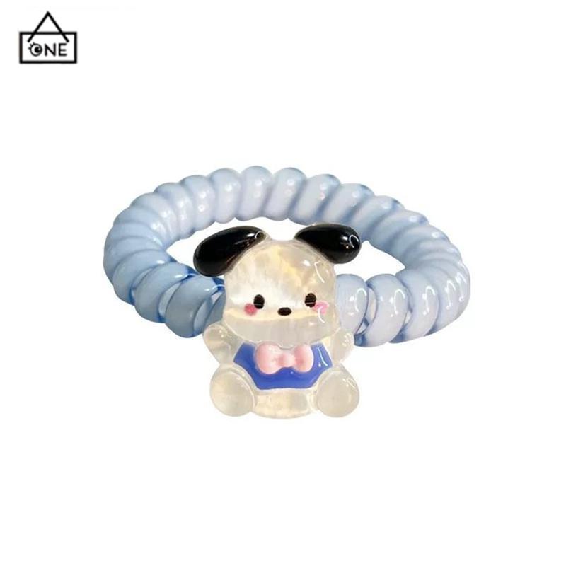 COD❤️Gelang Telepon Kartun Coil Karet Gelang Kecil Perempuan Tali Kepala Lucu Serbaguna-A.one