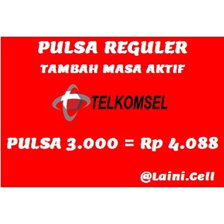 Pulsa Reguler Telkomsel 3K 3RB 3ribu 3.000 3000 Tambah Masa Aktif