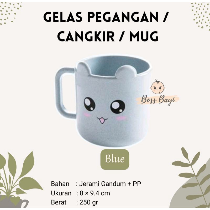 BOSS BAYI - Mug/ Cup /Cangkir/ Gelas Pegangan Bahan Jerami