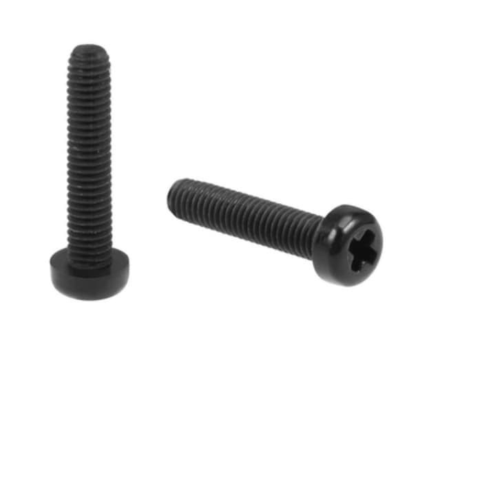 Baut 4mm M4x15 mm M4 Black Round Cross besi metal Screw 15mm M4x15mm