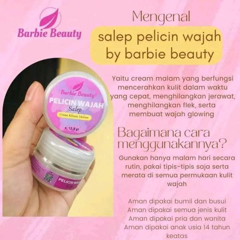 Salep pelicin wajah Barbie beauty cream malam