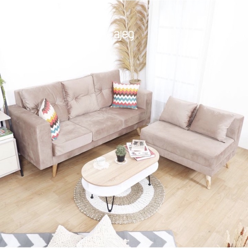 sofa L putus meja minimalis