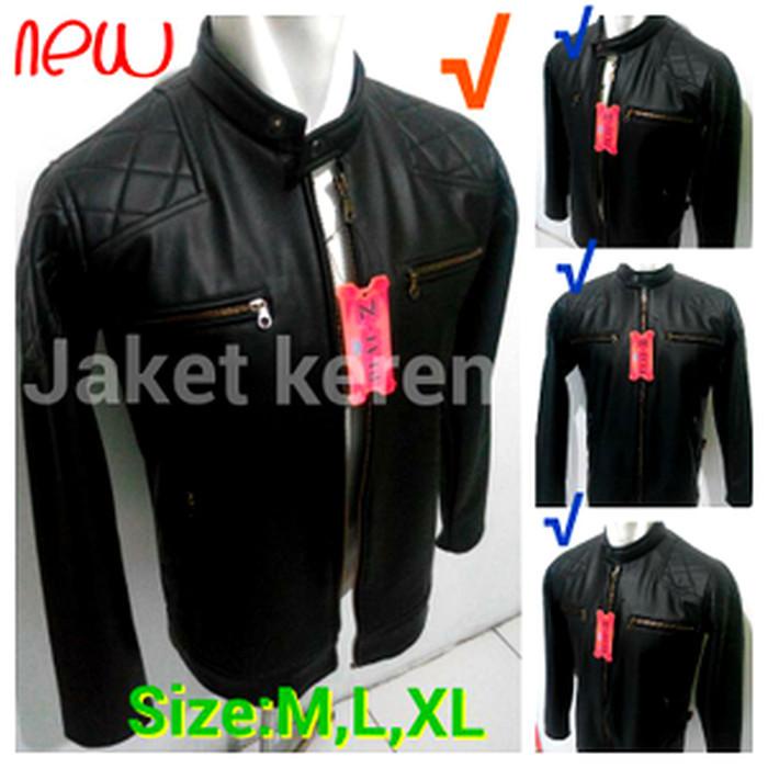 Jaket Kulit Pria Asli Garut Hitam Motor David Beckham Semi Kulit