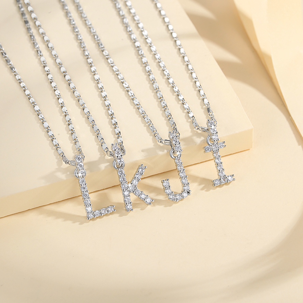 Y902 [COD✔]Kalung Wanita Titanium Lapis Perak 18k Model Inisial Nama / Liontin Huruf