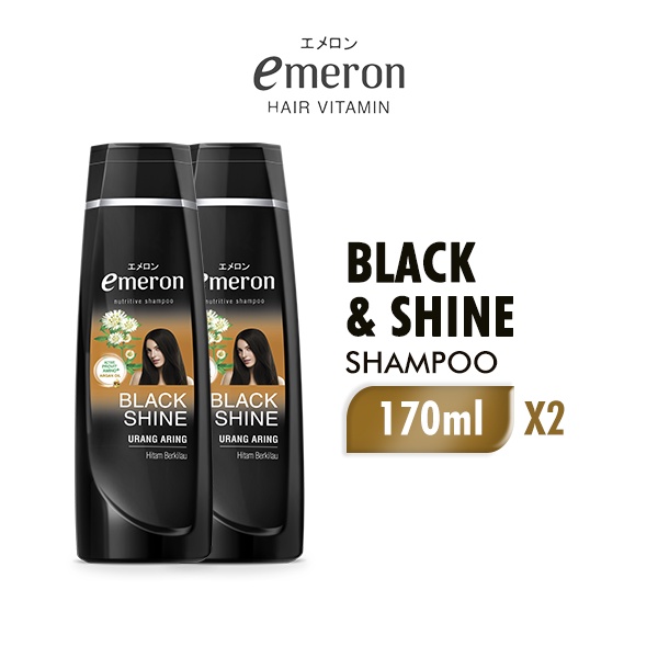 Emeron Shampoo Black &amp; Shine Botol 170ml x2