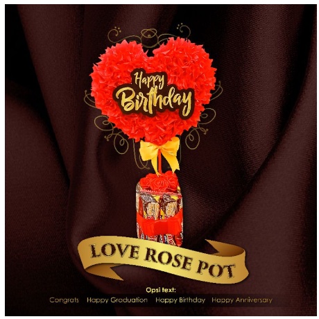 KADO WISUDA ULTAH LOVE ROSE POT KHUSUS TANGERANG BUKET BUNGA VALENTINE
