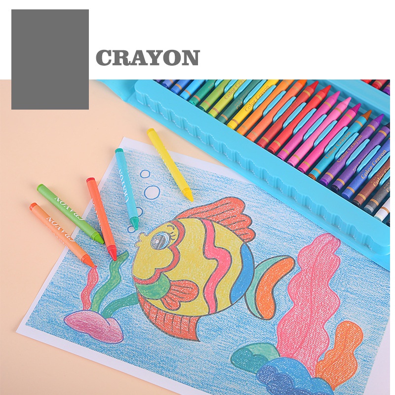 Crayon Anak Pengasah 208pcs Set Alat Menggambar Melukis Anak-anak Crayon Cat Air Pensil