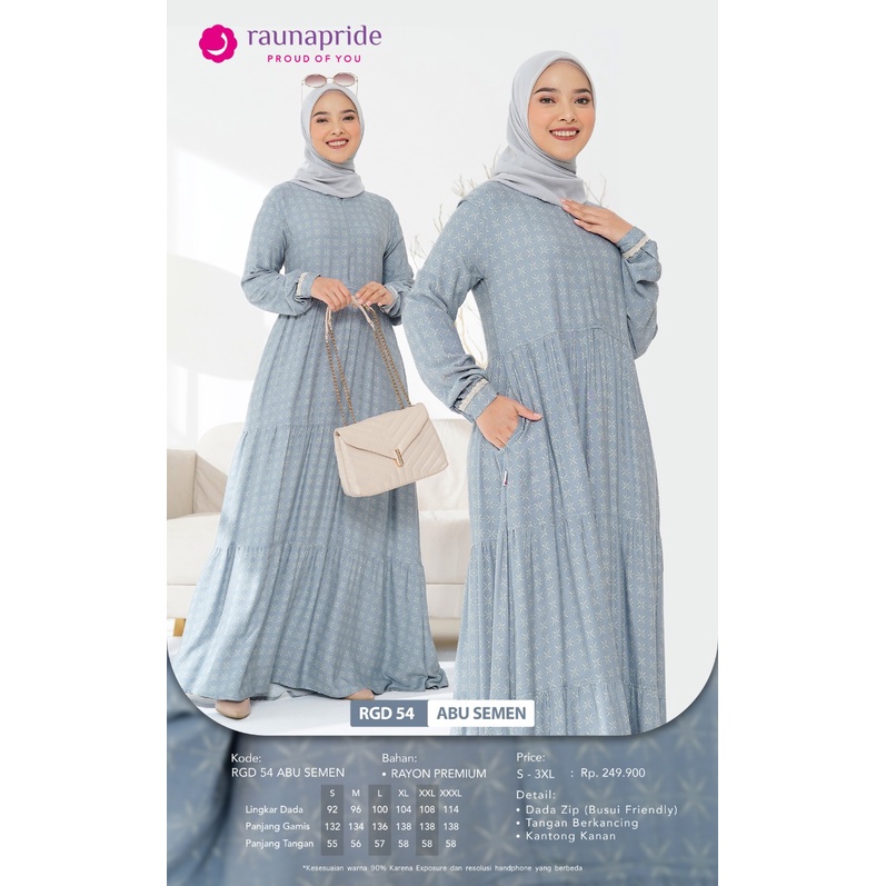 Gamis Rauna RGD 54 Terbaru 2023 / Fashion Muslim Gamis Dewasa / Baju / Rauna