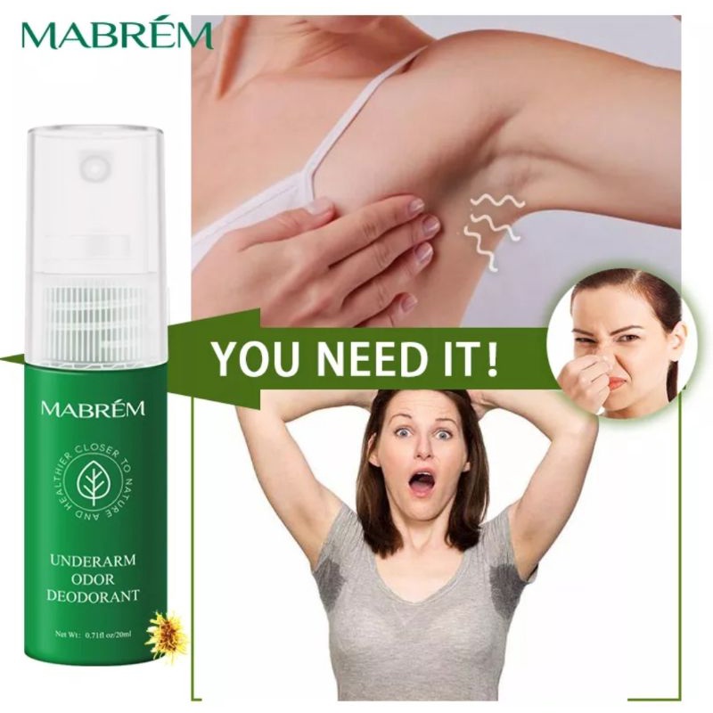 MABREM Body Odor Sweat Deodor Perfume Spray For Man And Woman Removes Armpit Odor And Sweaty Lasting Aroma Skin Care Spray 20ml-Penghilang Bau Badan dan Bau Ketek Ketiak Deodorant Spray-20ml