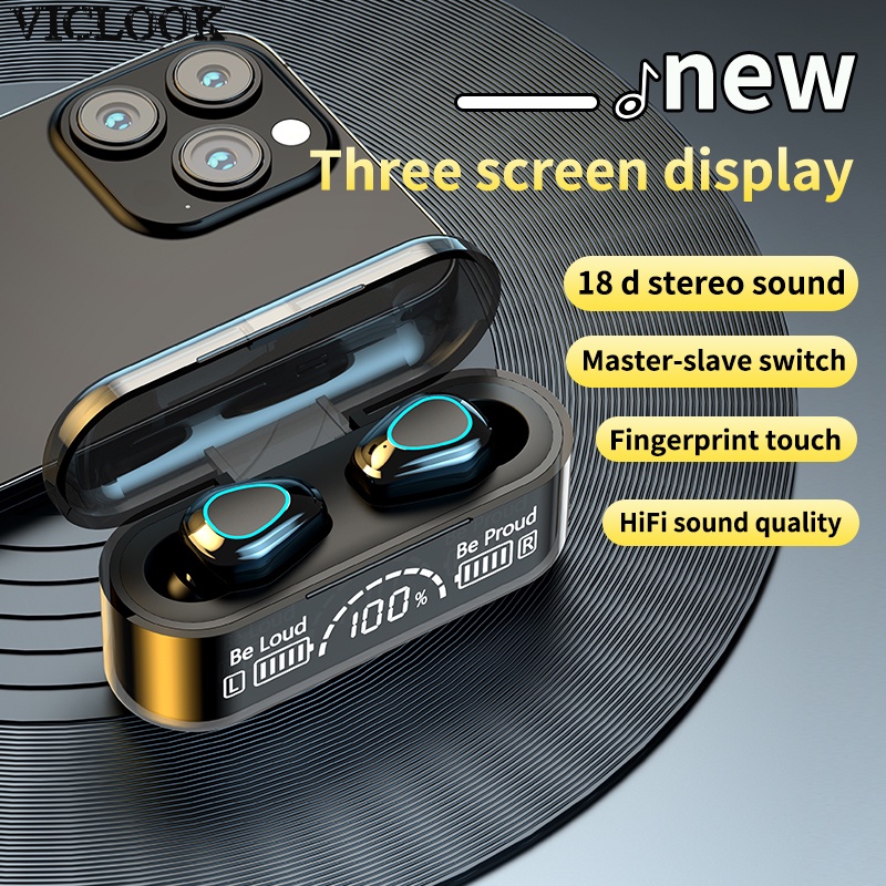 VICLOOK COD G35/G35B Headset Premium TWS Headphone Nirkabel Bluetooth Tampilan Layar V5.2