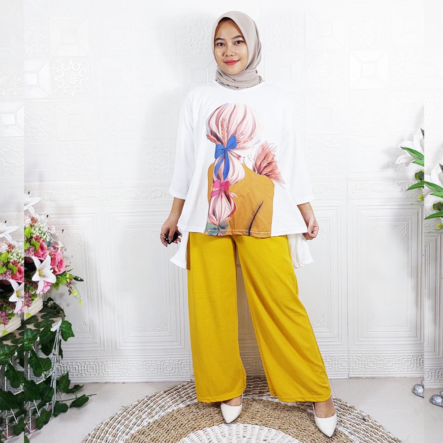 ONE SET PRETTY WOMEN OVERSIZE BAJU DAN CELANA PANJANG WANITA VIRAL CANTIK GL FASHION