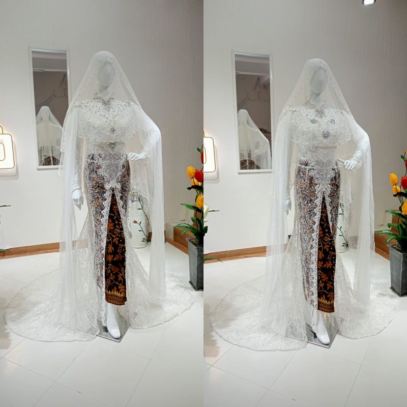 kebaya pengantin modern model blah ekor Payet)