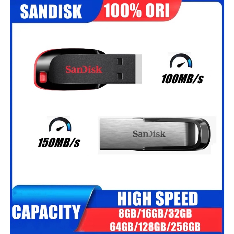 8GB/16GB/ 32GB/64GB/128GB/256GB FLASHDISK Cruzer Blade CZ50 USB 2.0 / CZ73 USB 3.0 FLASH DISK High Reading Speed