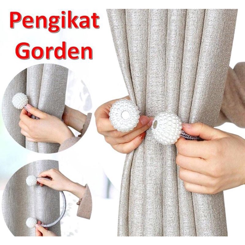 TALI PENGIKAT GORDEN TIRAI MAGNET MUTIARA TALI GORDEN MAGNET