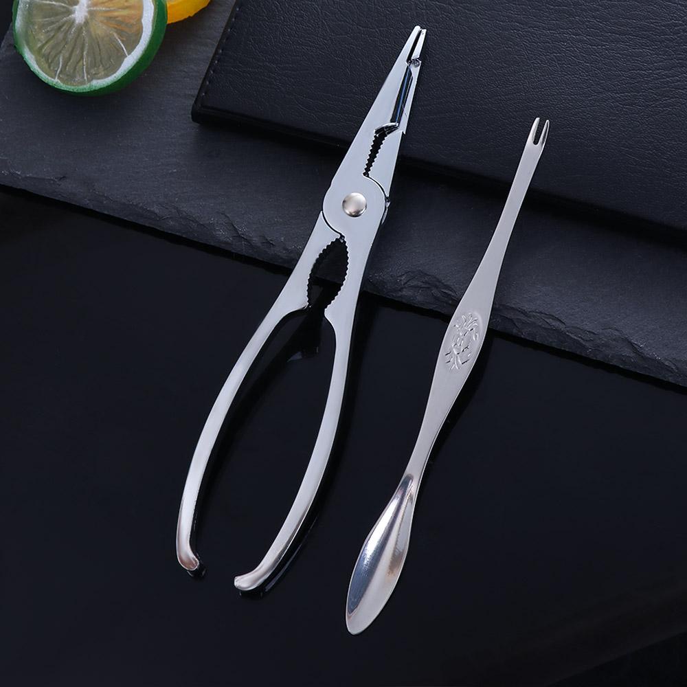 [Elegan] Pemecah Makanan Laut Stainless Steel Picks Garpu Set Makan Gadget Dapur Seafood Klip Lobster Capit Kepiting Peeler