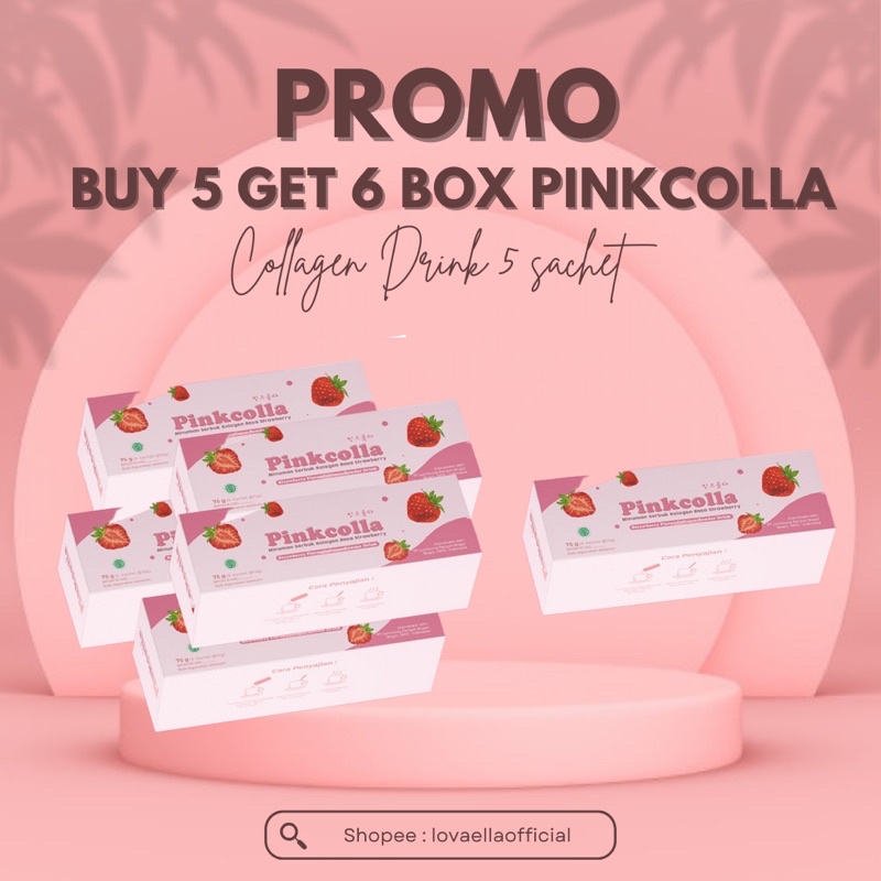 (Beli 5 Gratis 1) Pinkcolla Collagen Drink | Minuman Collagen | Minuman pemutih Badan Cepat dan Ampu