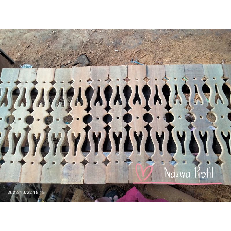 Pagar Ukir Ulin uk 60cm - Borneo - kaltim - Pagar Rumah - Rumah