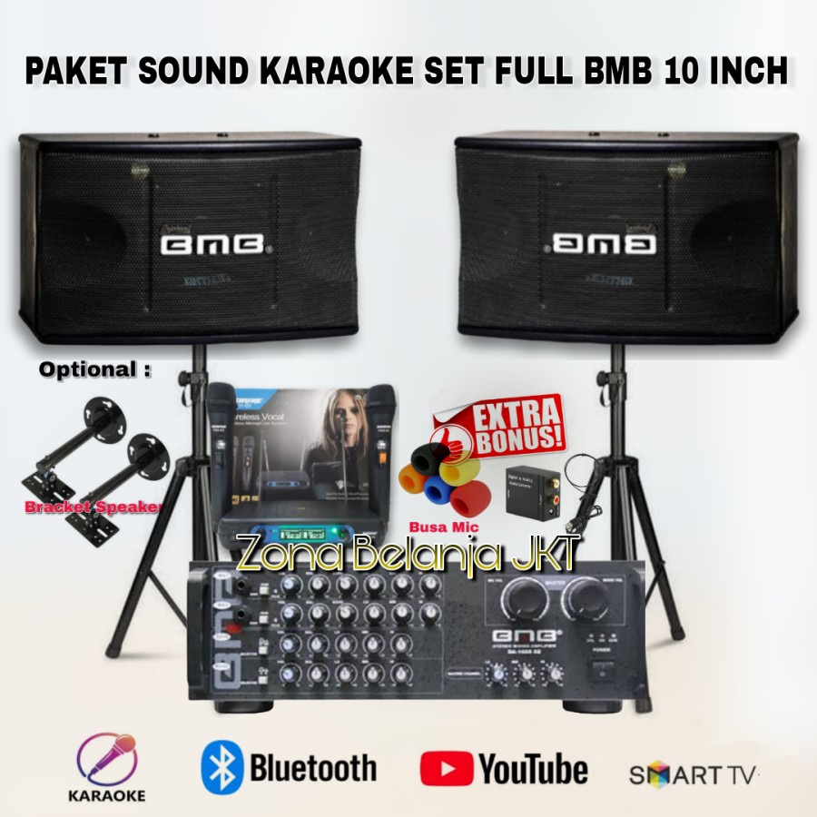 Jual Paket Sound System Karaoke Set Full Bmb Speaker 10 Inch Amplifier