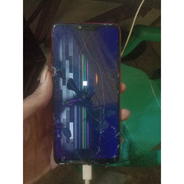 OPPO A3S-LCD pecah & mentok LOGO