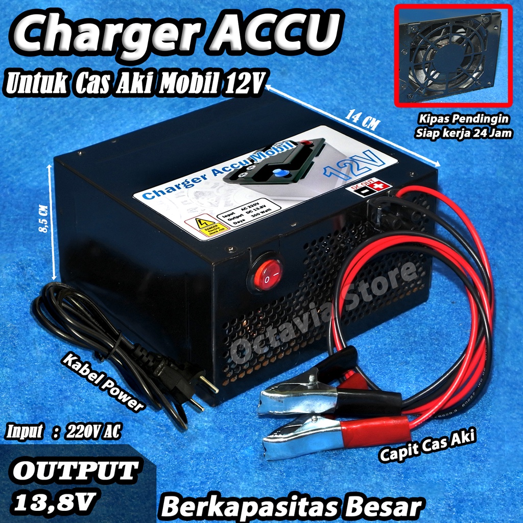 Cas Aki Mobil &amp; motor 12V kapasitas besar