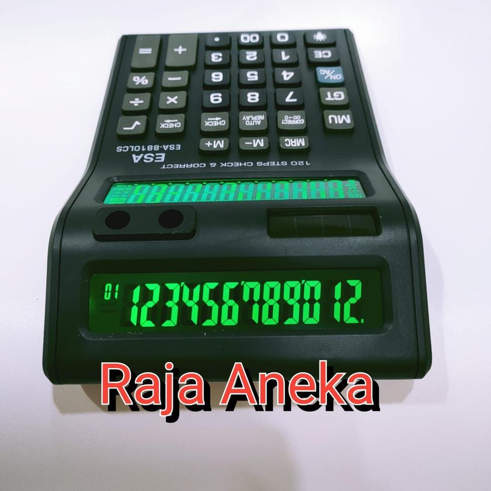 

(U-I3I(☛) Kalkulator Layar Lcd Led menyala Calculator Besar Esa 8810 12 digit cek ulang 2 layar bolak balik banyak diminati