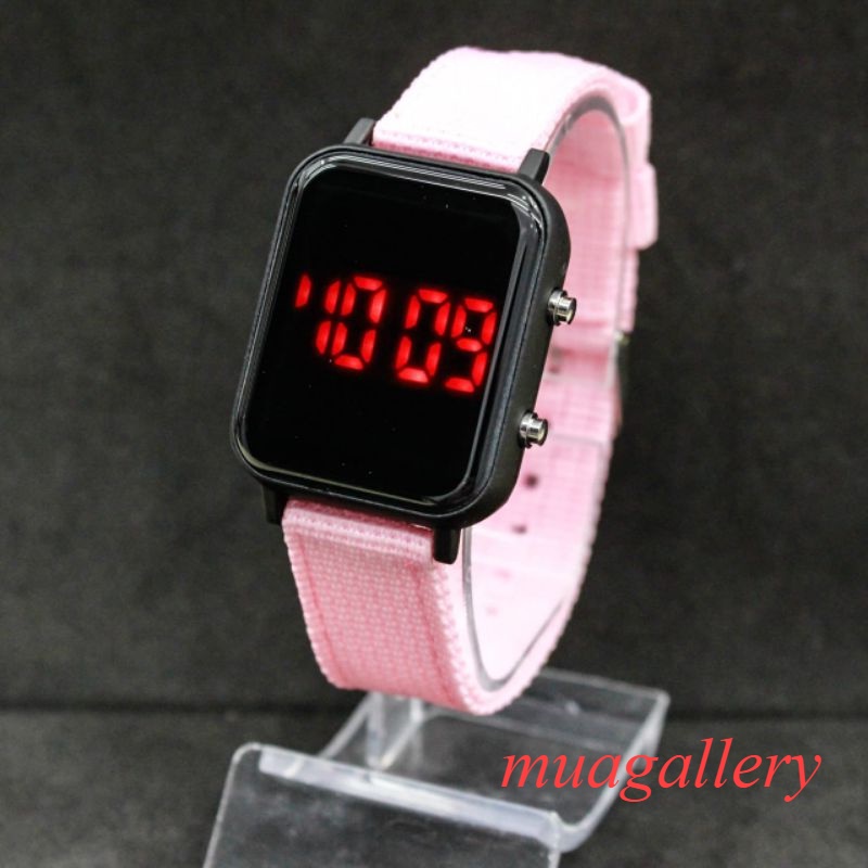 JAM TANGAN WANITA CEWEK LED DIGITAL WATCH JSS 3397 TOP QUALITY TALI CANVAS TERBARU / Jam LED Digital