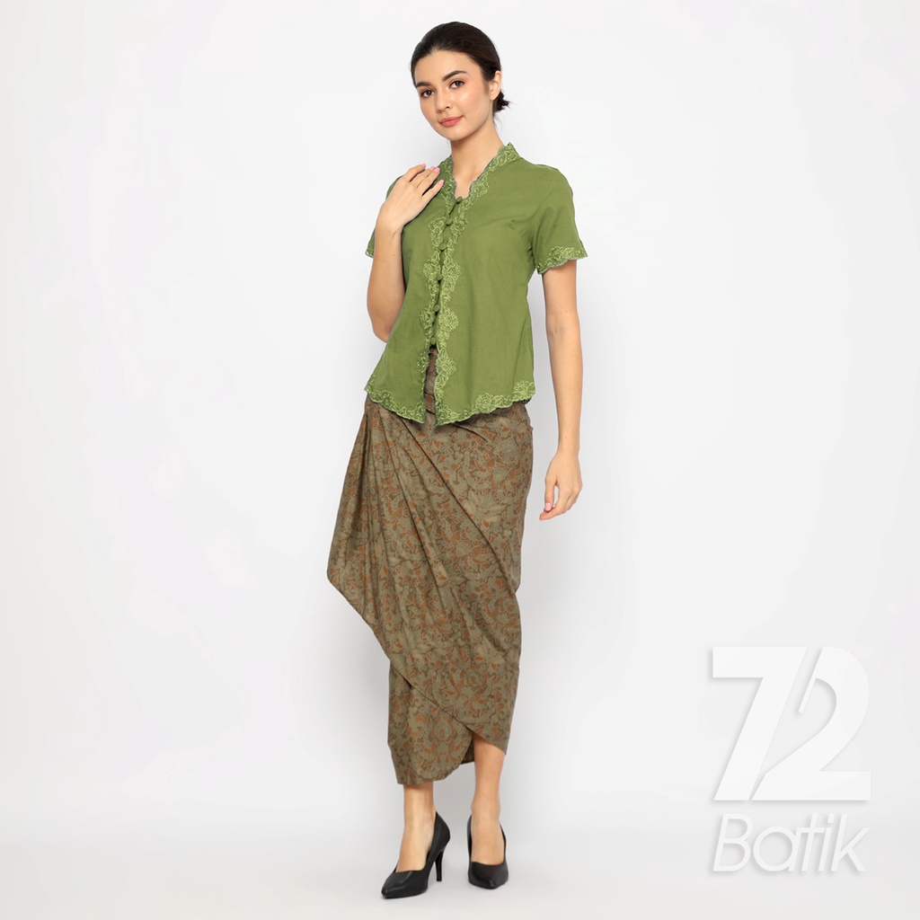 ROK LILIT BATIK Skirt Kebaya Instan Modern Wanita Motf Elegant Warna Hijau Alam 723133 Cap 72