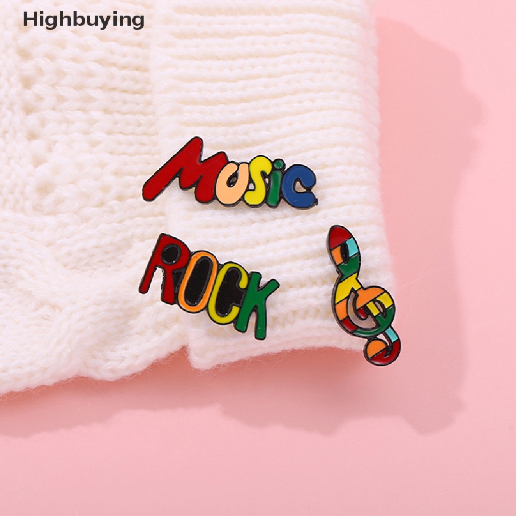 Hbid Musik Rock Enamel Pin Lencana Musik Rock Perhiasan Note Lapel Baju Ransel Custom Hujan Bros Kartun Anak Hadiah Teman Aksesoris Glory