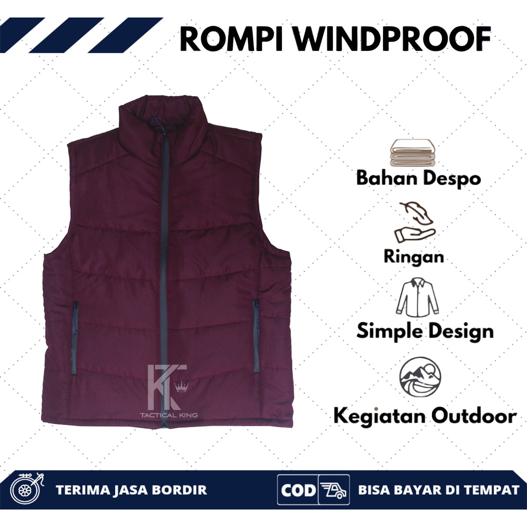 Jaket Rompi Vest Perasut Motor  Riding Pelindung Dada Bodyvest Anti Angin