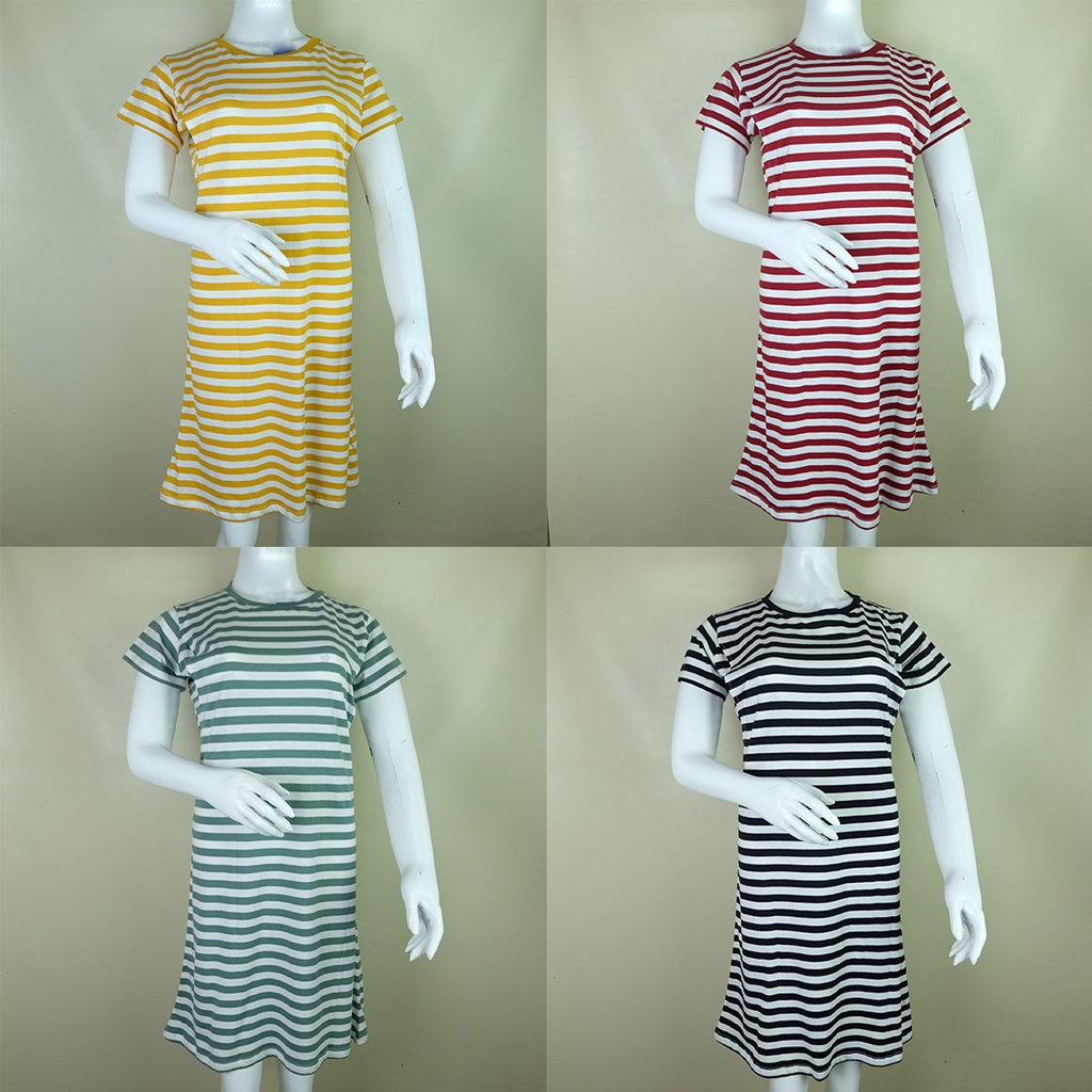 Dress dan Kaos menyusui  bukaan samping kanan kiri lengan panjang pendek baju busui  bahan kaos motif bunga polos stripe bahan rayon combed