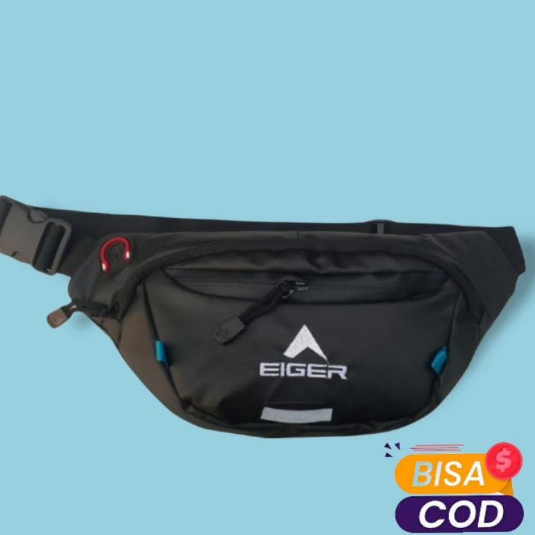 [C-H5H-❤] Tas Pinggang waistbag Tas Selempang eger1989 Waistbag Waterproof Hitam MURAH_amanah
