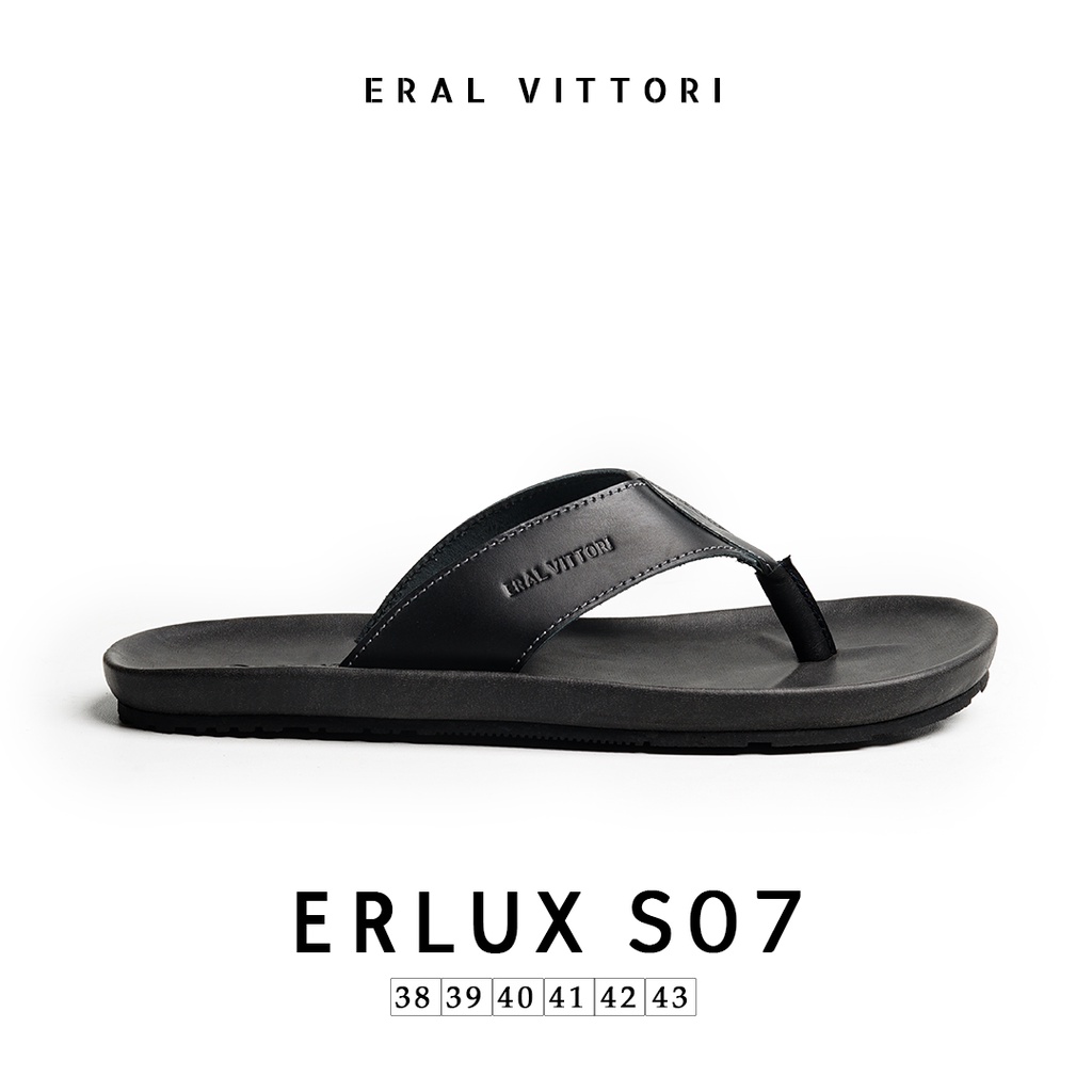 Eral Vittori - Erlux S07 Sandal Jepit Pria Kulit Kasual Harian