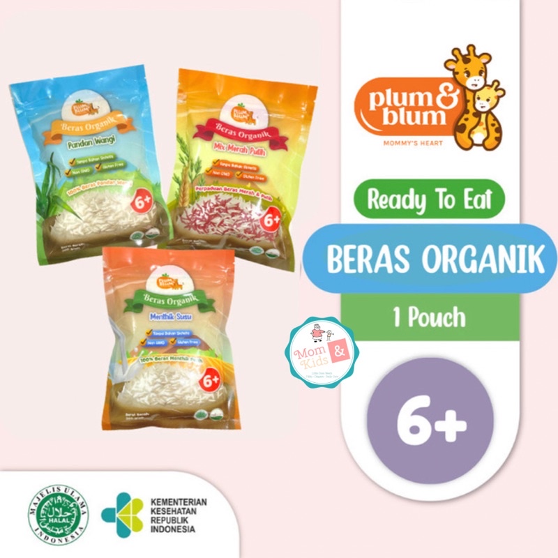 Plum &amp; Blum Beras Organik MPASI Bayi | Beras Merah Pandan Wangi Mentik Susu
