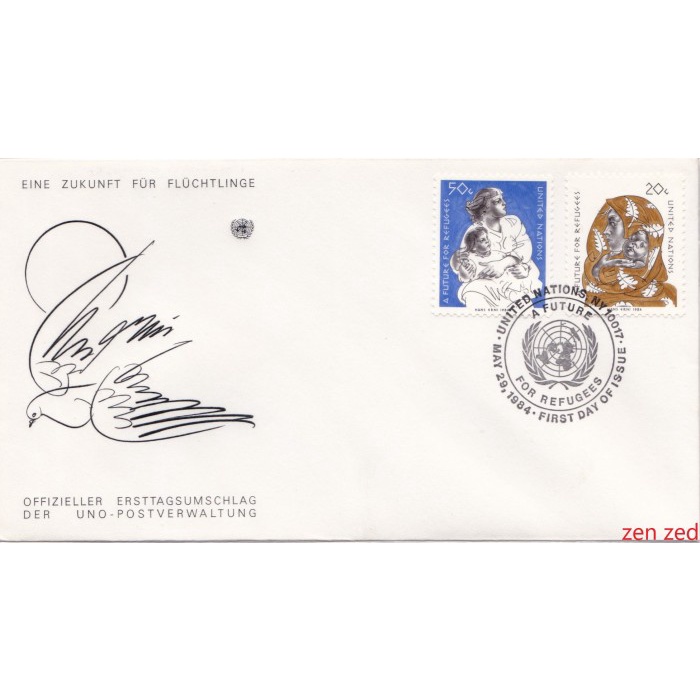 

A429 Perangko United Nations FDC 1984 Future for Refugees 1 Pcs