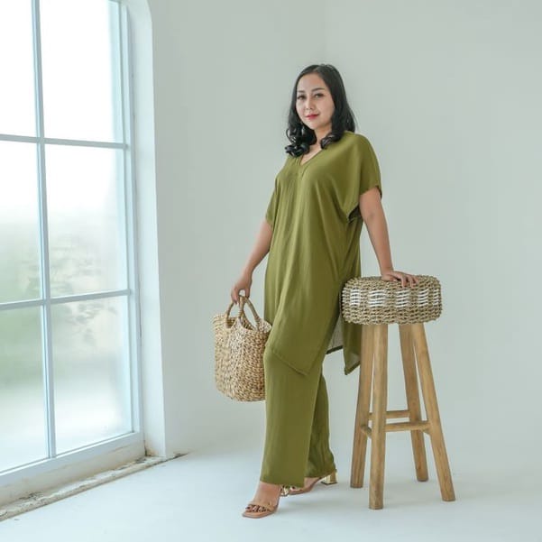 SET NINA LONG SQUARE / SETELAN NAGITA LONG SQUARE / OUTER CRINKLE BISA COD