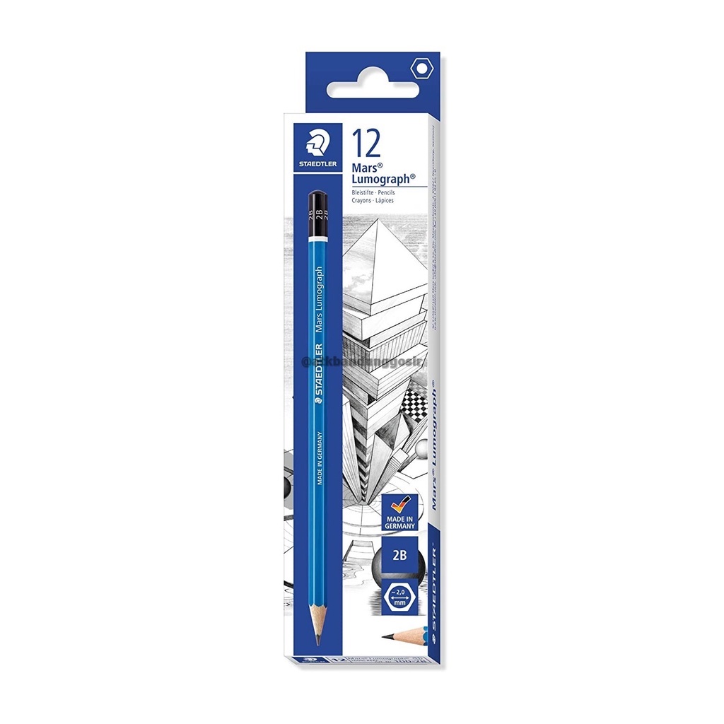 

Pensil Staedtler MARS LUMOGRAPH 2B Pensil ujian ABG – Lusinan (12 Pcs)